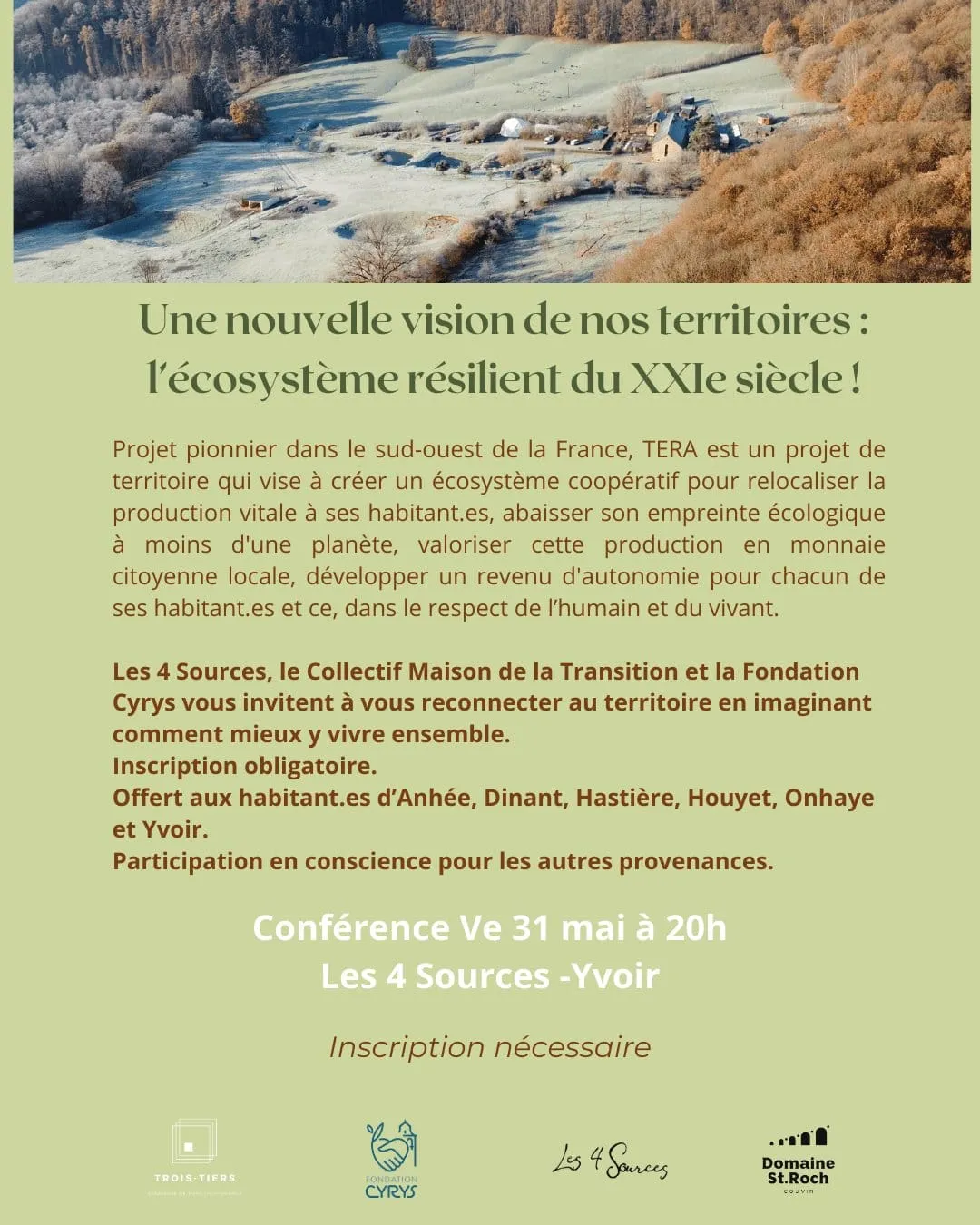 Affiche de la conférence « Une nouvelle vision de nos territoires : l’écosystème résilient du XXIe siècle »